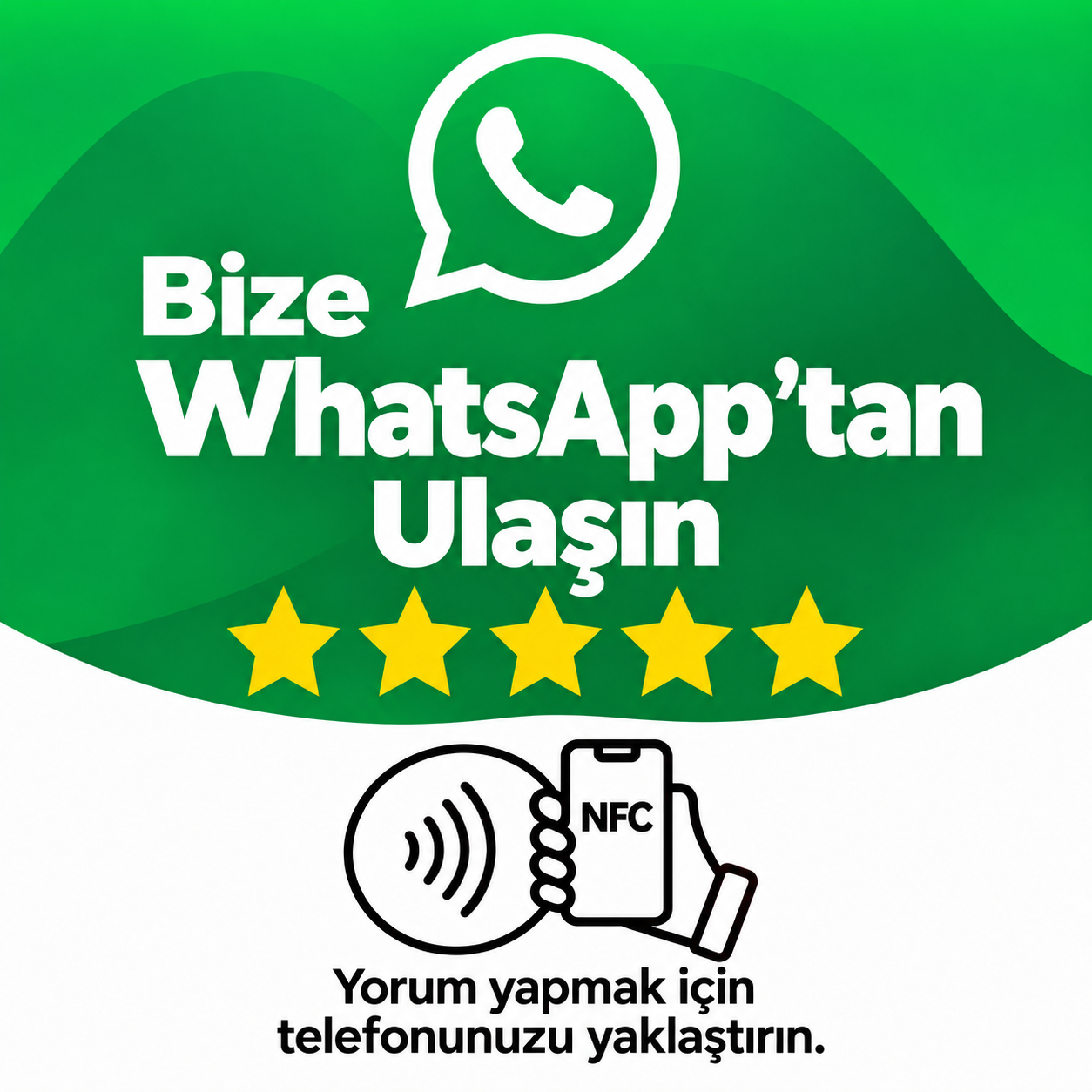 WhatsApp NFC İletişim Pleksi Kartı 8x8 cm